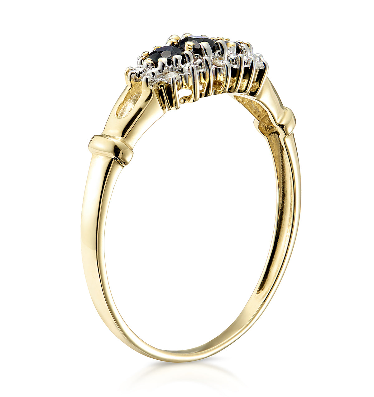 Sapphire 0.34ct And Diamond 9K Gold Ring